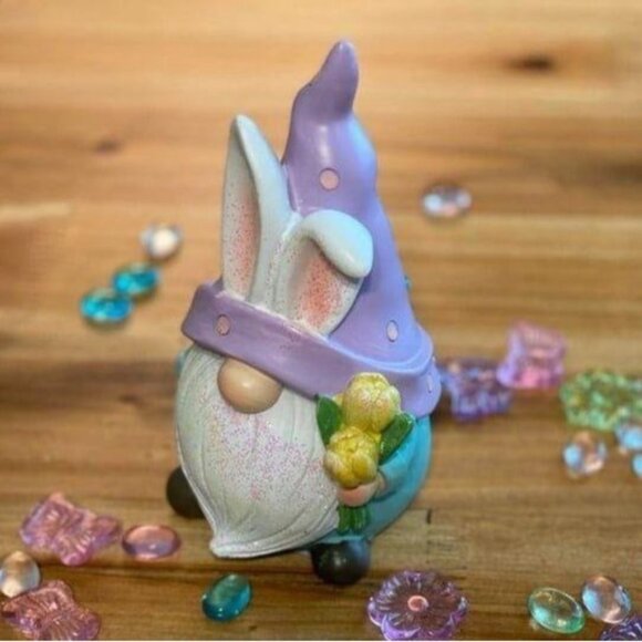 Set of 3 Easter Bunny ear gnomes Easter tiered tray Springtime decoration - Picture 5 of 12